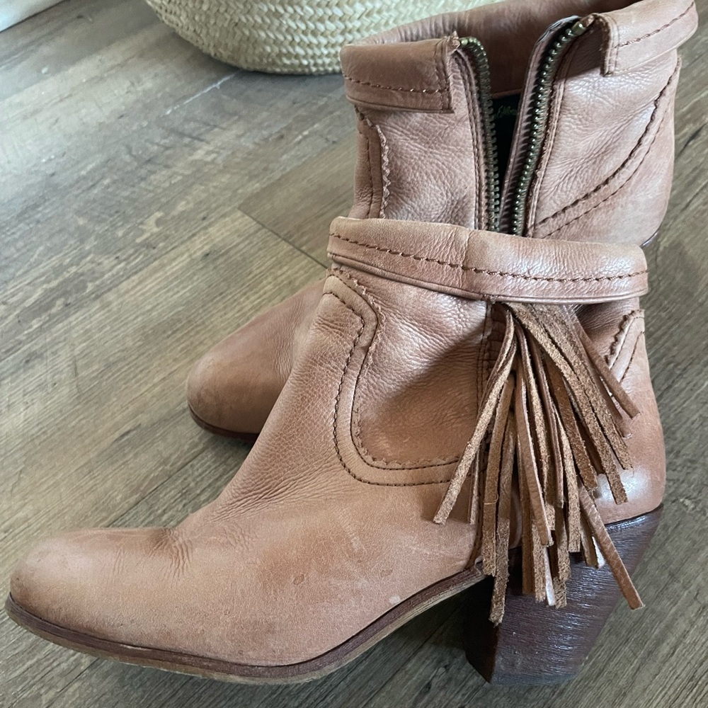 Sam edelman brown leather fringe bootss size 9 - Picture 4 of 5